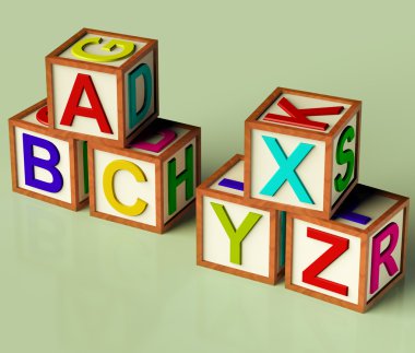 Kids Blocks With Abc And Xyx As Symbol For Education And Learnin clipart