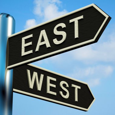 Doğu veya Batı yönleri üzerinde bir tabela