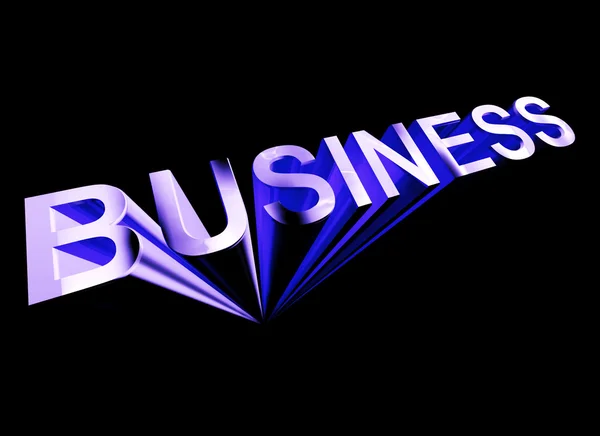 Biznes tekst w kolorze niebieskim i 3d jako symbol dla handlu — Zdjęcie stockowe