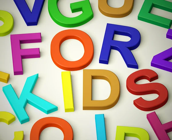 Letters Spelling For Kids As Symbol for Childhood And Children — Stock Photo, Image
