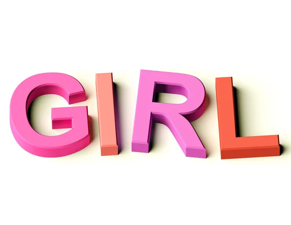 Çocuk ve çocukluk sembolü olarak harf yazımı kız çocuklar — Stok fotoğraf