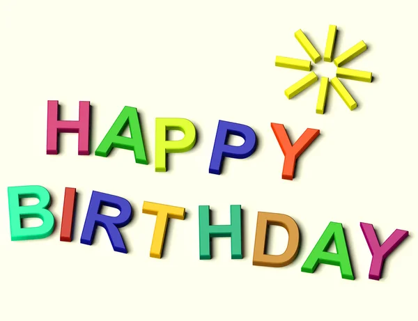 Niños Cartas Ortografía Feliz Cumpleaños Como Símbolo de Celebración A —  Fotos de Stock