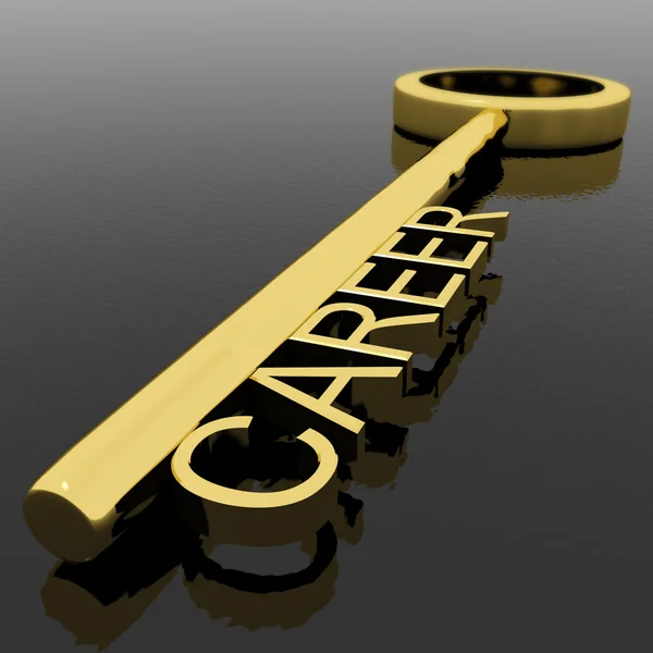 Карьерный текст на золотом ключе с черным фоном в качестве символа нового — стоковое фото