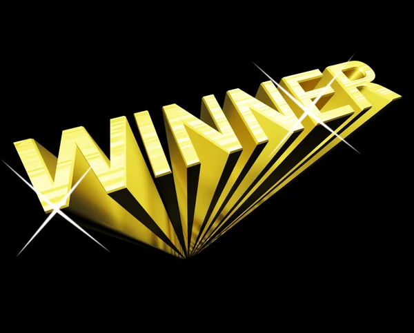Winner Text In Gold And 3d As Symbol For Success And Victory — Stock Photo, Image