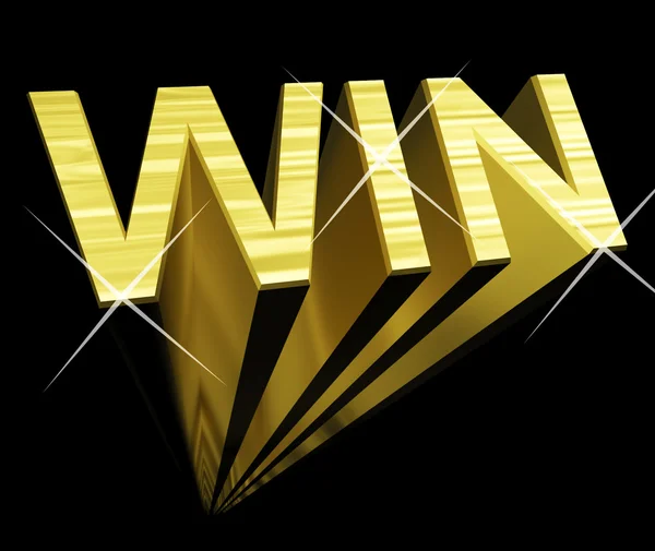 Win Text In Gold And 3d As Symbol For Success And Victory — Stock Photo, Image