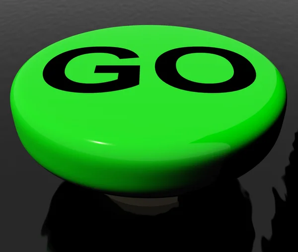 Go Button As Symbol For Starting Or Beginning — Stock Photo, Image