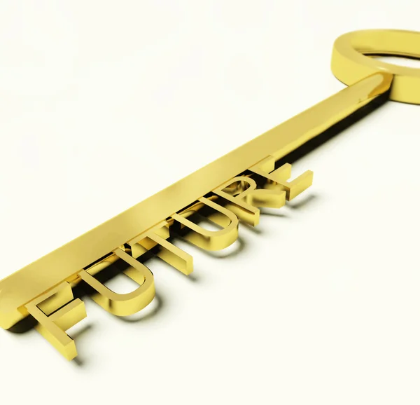Klíč s budoucím textu jako symbol pro osud nebo příležitost — Stock fotografie