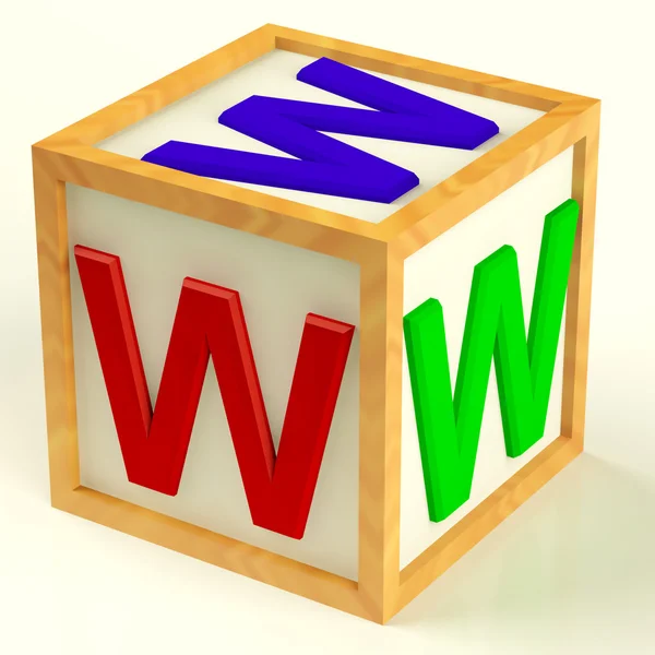 Block With Www As Symbol for Internet And Information — Stock Photo, Image
