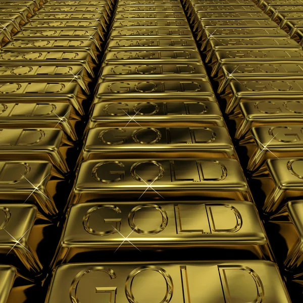 Lingotti d'oro come simbolo di ricchezza o di investimento — Foto Stock