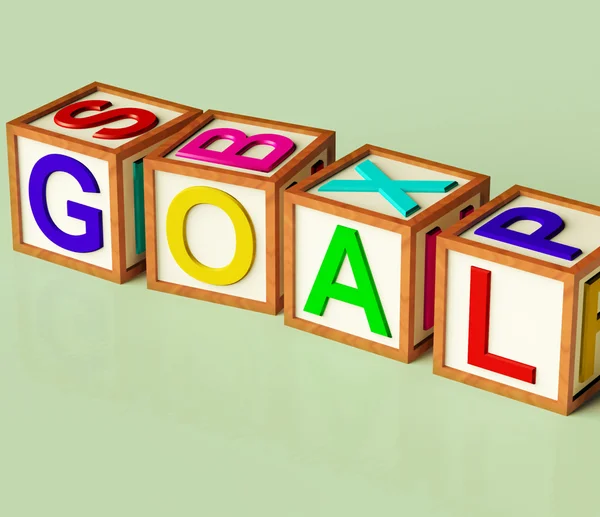 Blocks Spelling Goal as Symbol for Target And Success — стоковое фото
