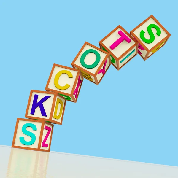 Blokkok helyesírás készletek szimbólumként megosztásokon, trou elesik — Stock Fotó