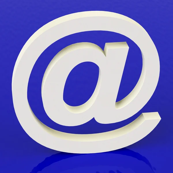 White Email Sign Representing Internet Mail And Communication — Stock Photo, Image