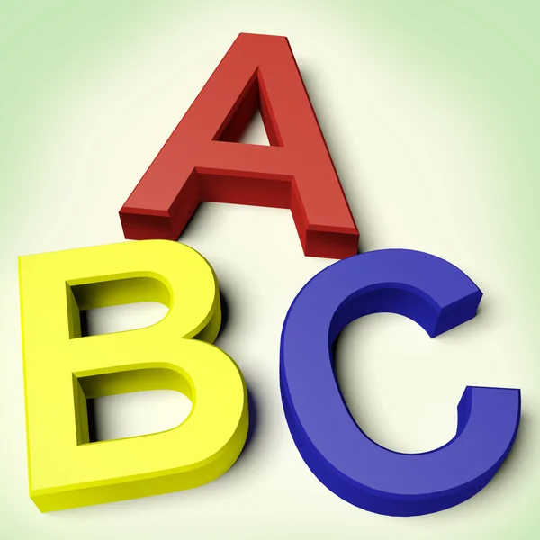 Kinderen brieven spelling van abc als symbool voor onderwijs en leren — Stockfoto