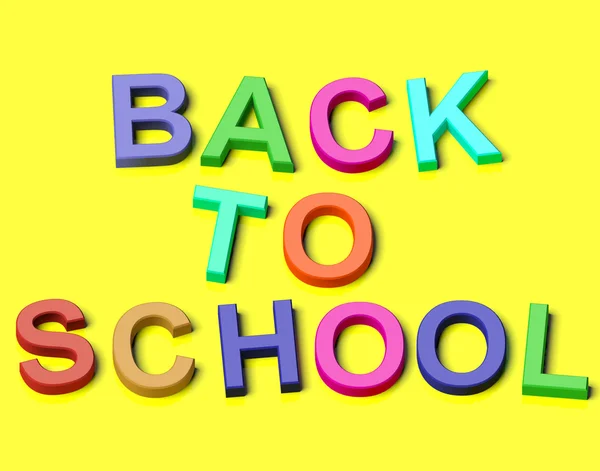 Dzieci kolorowych liter pisowni z powrotem do szkoły jako symbol educa — Zdjęcie stockowe