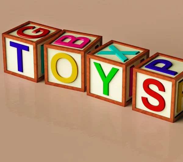 Los niños bloquean los juguetes ortográficos como símbolo para jugar y aprender — Foto de Stock
