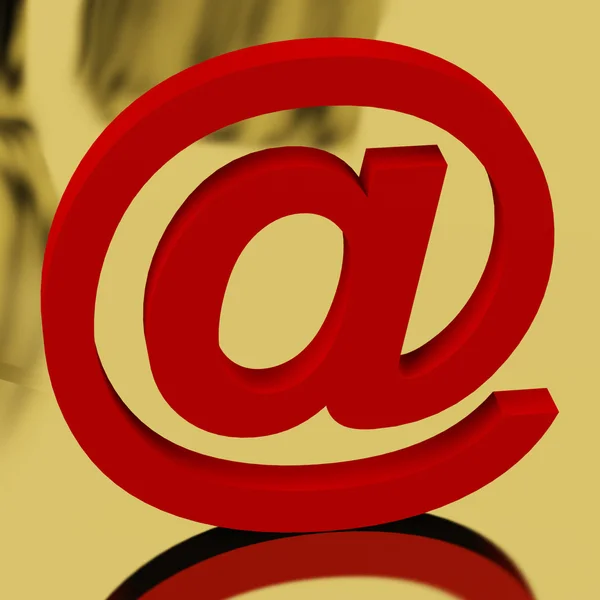 Red Email Sign Representing Internet Mail And Communication — Stock Photo, Image