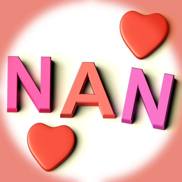 stock image Letters Spelling Nan With Hearts As Symbol for Celebration And B