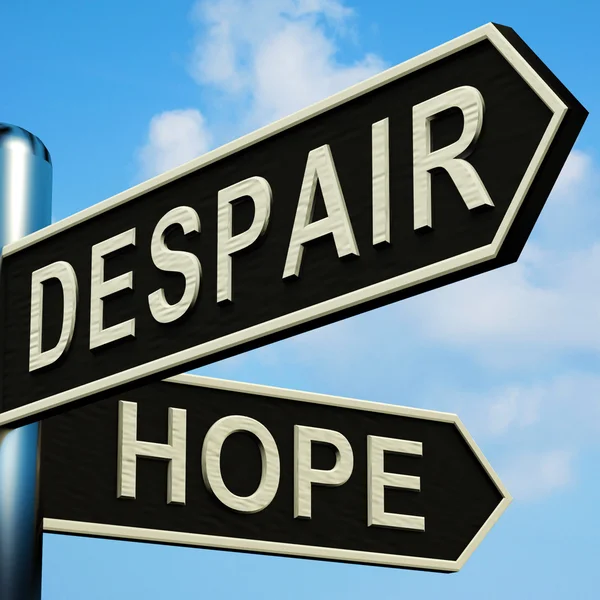 Desespero ou esperança direções em um Signpost — Fotografia de Stock