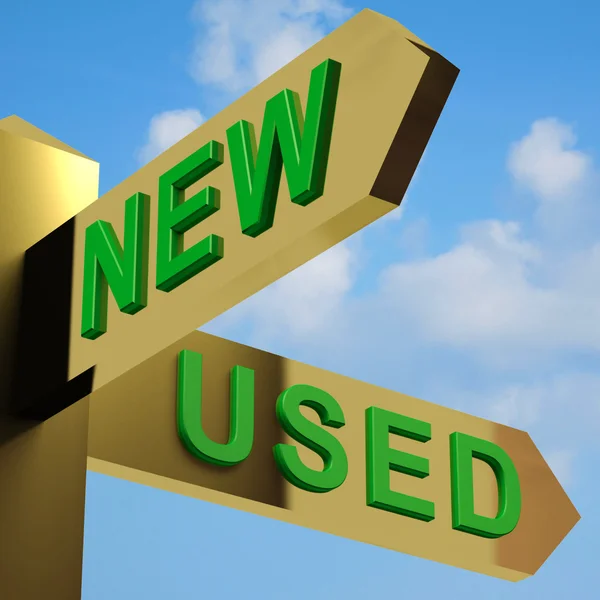 New Or Used Directions On A Signpost — Stock Photo, Image