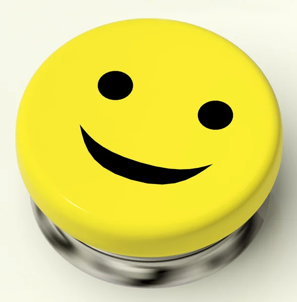 Кнопка Smiley как знак "за честность или за хладнокровие" — стоковое фото