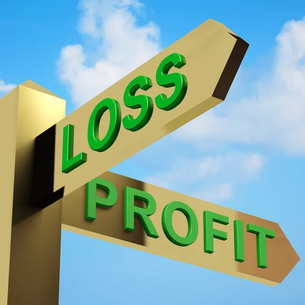 Indicazioni di perdita o di profitto su un cartello — Foto Stock