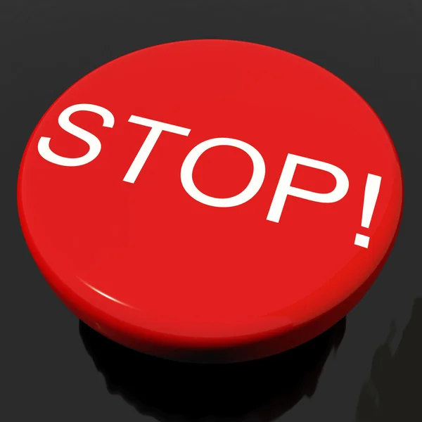 Botão de parada como símbolo para pânico ou aviso — Fotografia de Stock