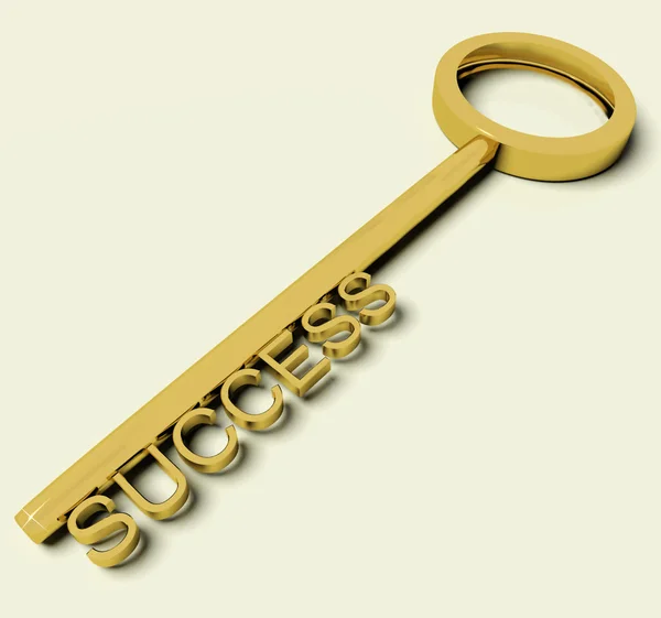 Schlüssel mit Erfolgstext als Symbol für Sieg und Niederlage — Stockfoto