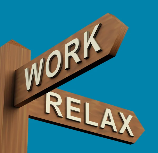 Work Or Relax Directions On A Signpost — Stock Photo, Image