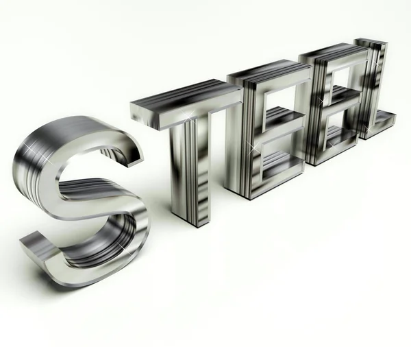 stock image Letters Spelling Steel With A Shiny Finish