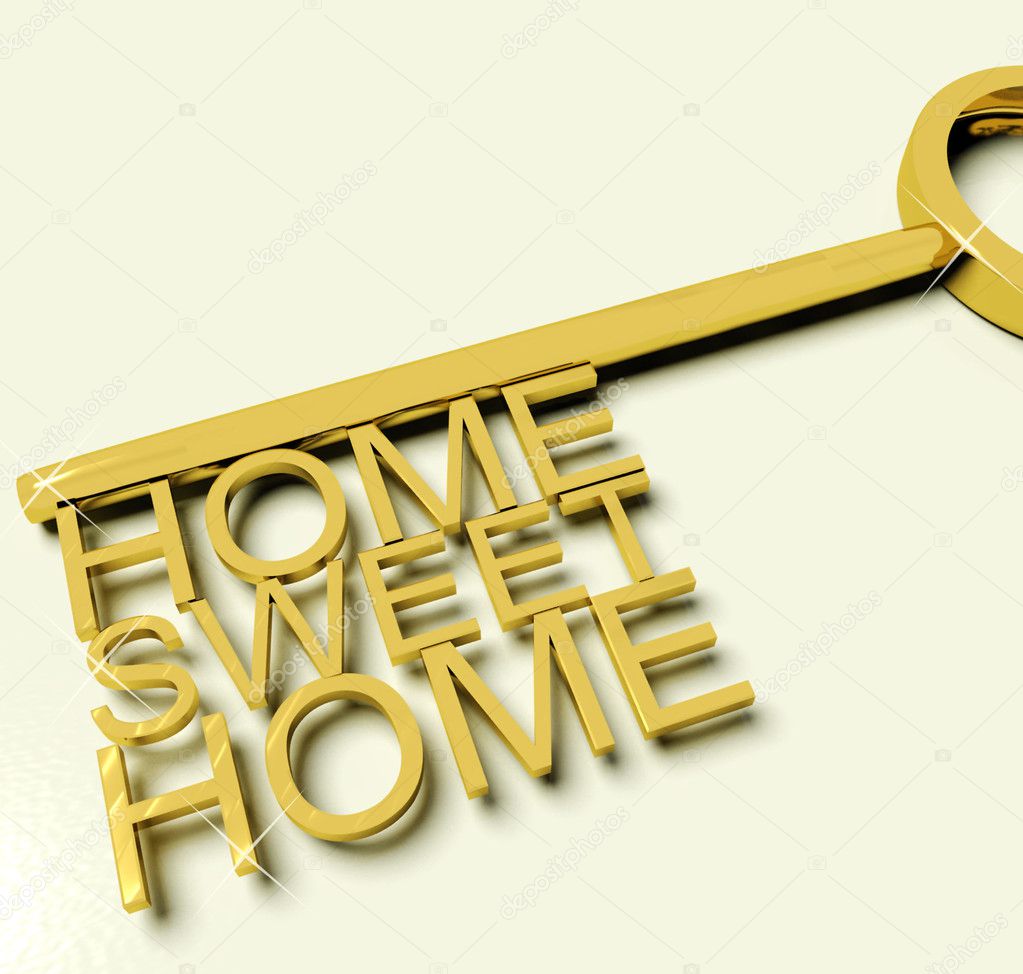 Key With Sweet Home Text As Symbol For Property And Ownership