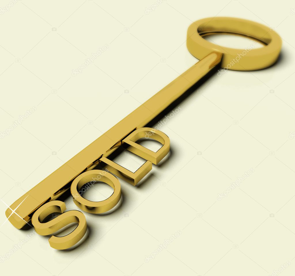 Key With Sold Text As Symbol For Buying A House