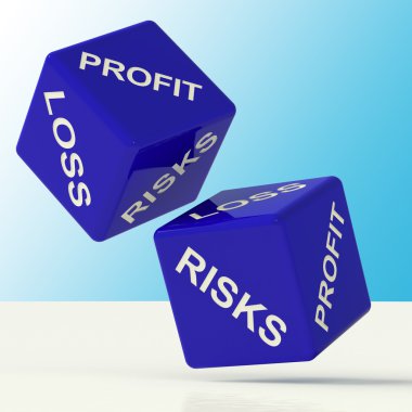 Profit Loss And Risks Dice Showing Market Risk clipart