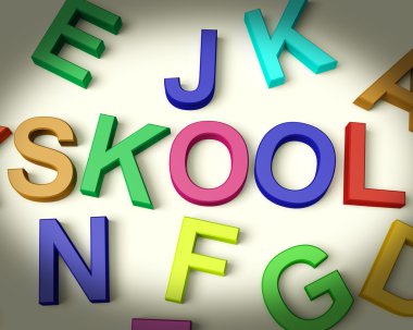 skool plastik kids harflerle yazılmış