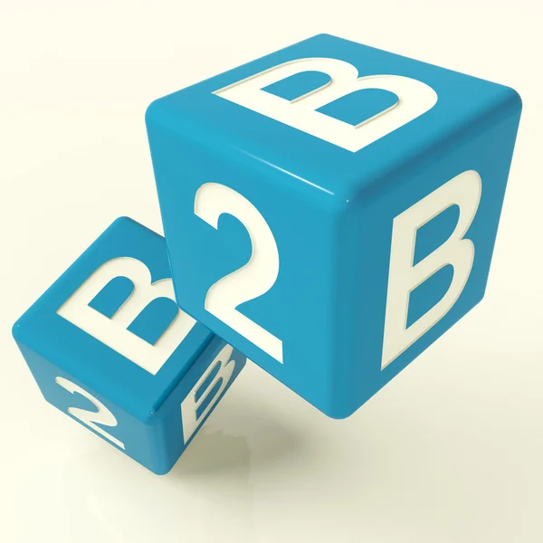 B2b Würfel als Zeichen von Geschäft und Kommerz — Stockfoto