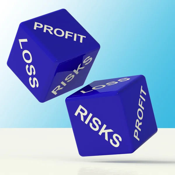 stock image Profit Loss And Risks Dice Showing Market Risk