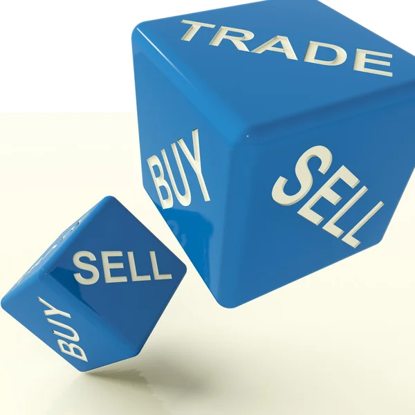Sprzedam handel i sprzedaż kostki reprezentujące biznes i handel — Zdjęcie stockowe