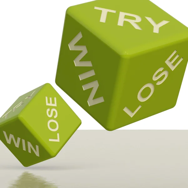 Try Win Lose Dice Showing Gambling And Chance — Stock Photo, Image