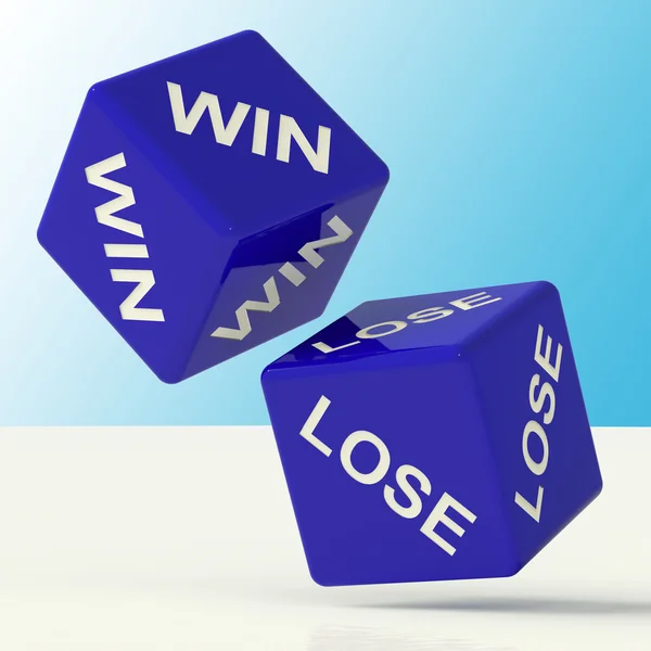 Win elveszíteni kocka mutatja a siker esélye — Stock Fotó