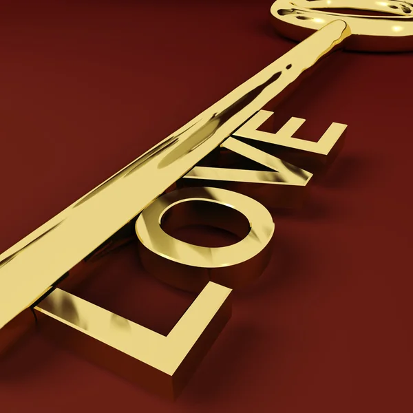 Love Key Representing Adoration And Romance — Stock Photo, Image