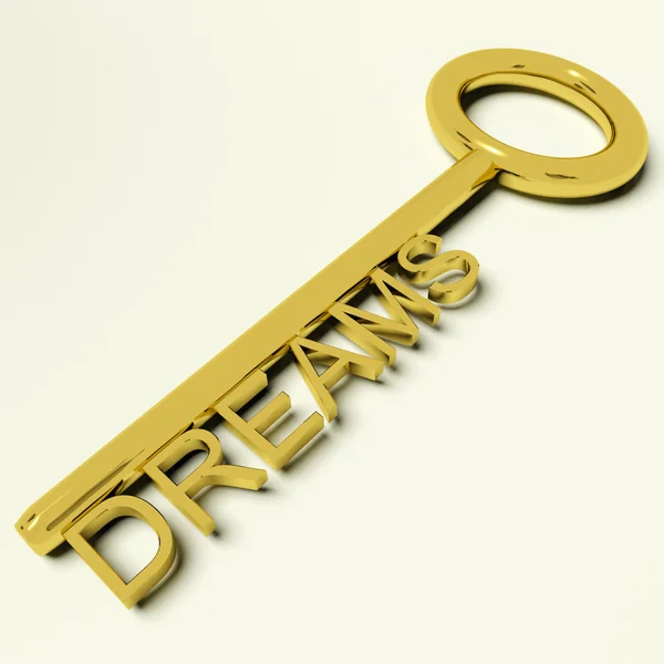 Drömmar nyckel som representerar förhoppningar och ambitioner — Stockfoto