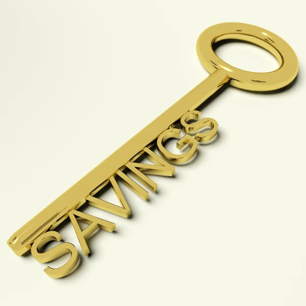 Savings Key Representing Money And Investment — Stock Photo, Image