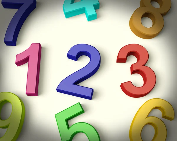 Numeri di bambini che rappresentano la numerazione e l'istruzione — Foto Stock