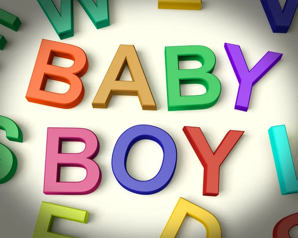 Baby Boy Written In Kids Letters — Stock Photo, Image