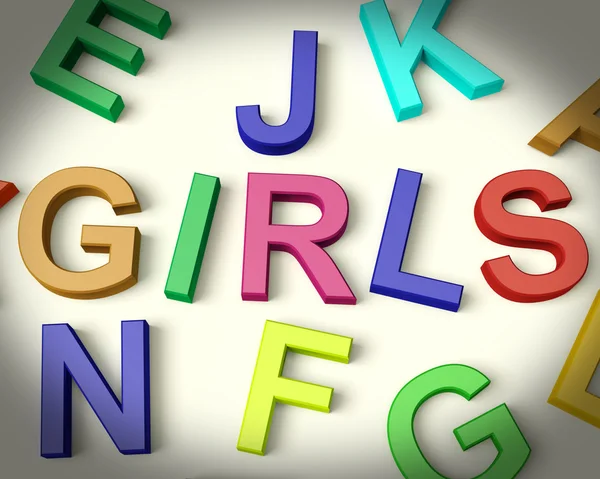 Girls Written In Plastic Kids Letters — Stock Photo, Image