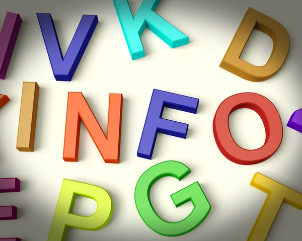 Information som skrivs i plast barn bokstäver — Stockfoto