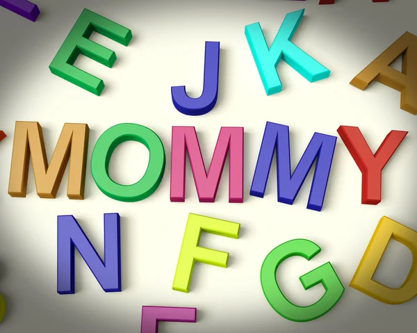 Mommy Written In Plastic Kids Letters — Stock Photo, Image