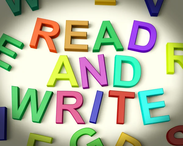 Read and Write Written In Kids Letters — стоковое фото