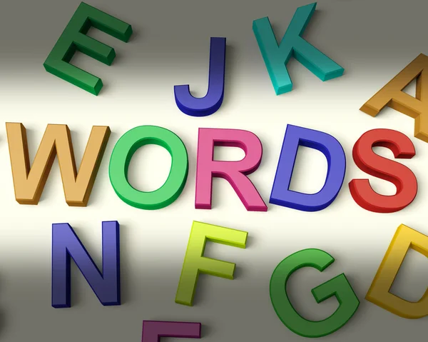 Ord skrivna i plast barn bokstäver — Stockfoto