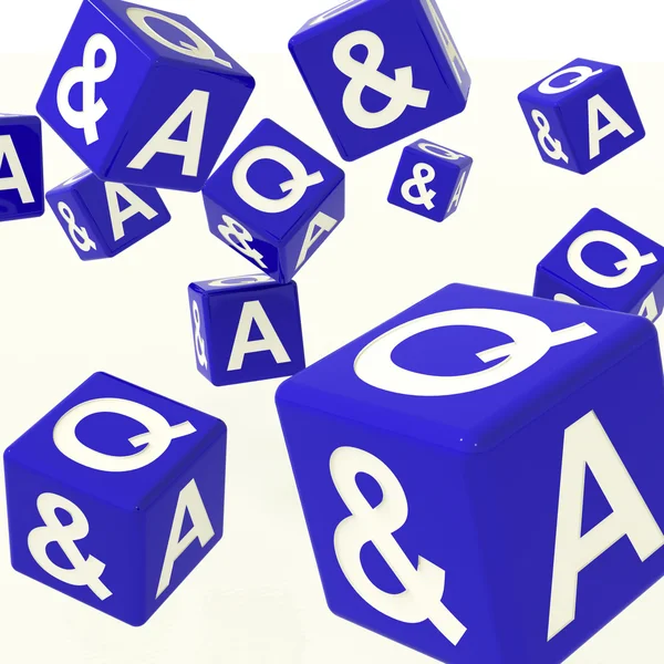 Fråga och svar dice som symbolen för information — Stockfoto