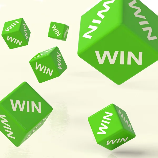 stock image Win Dice Representing Triumph And Success